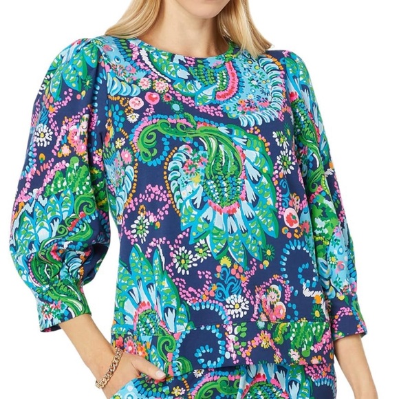 Lilly Pulitzer take me to the sea Corden sweatshirt hoodie top - Picture 3 of 7
